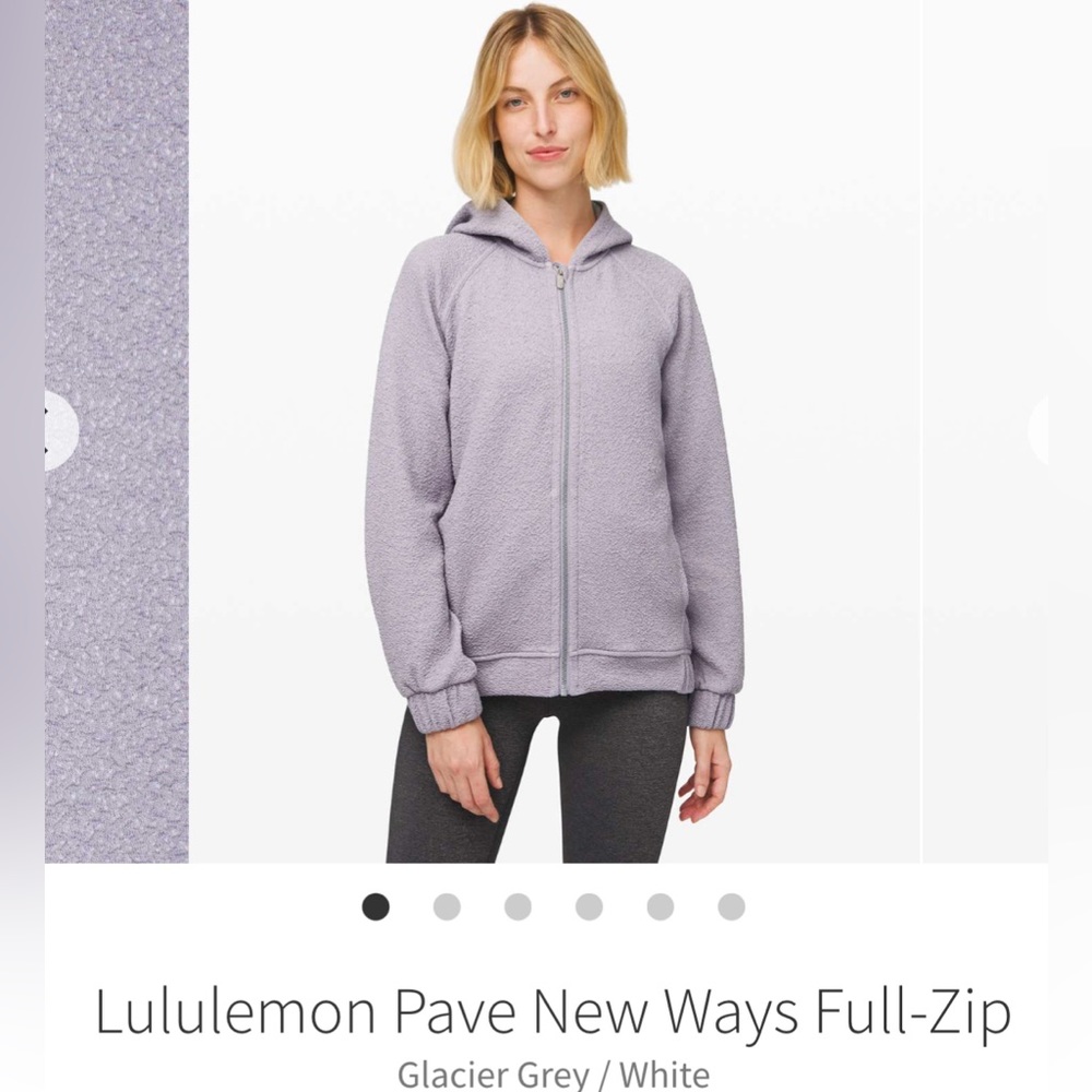 Lululemon Pave New Ways Full-Zip in Glacier Grey / White